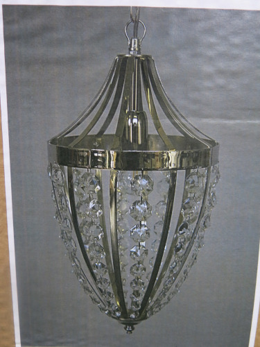 Impex Ceiling Light,Teardrop with Crystal Strands. Product Code ST0345/CH. Bulb not Included. RRP &pound;220.00.