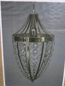 Impex Ceiling Light,Teardrop with Crystal Strands. Product Code ST0345/CH. Bulb not Included. RRP &pound;220.00.