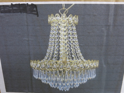 Impex Ceiling Light, Crystal Chandelier. Product Code ST250702/03/G. Bulb not Inclued. Size H40 x D35cm. RRP &pound;879.00.