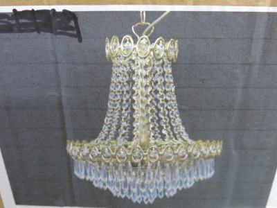 Impex Ceiling Light, Crystal Chandelier. Product Code ST250702/03/G. Bulb not Inclued. Size H40 x D35cm. RRP &pound;879.00.