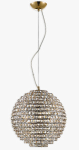 Impex Lighting Pendant Ceiling Light,NORD 5LT Hanging Large Clear Crystal, Product Code CFH608241/L/G, 5 x 28W (G9) Bulbs. Size Dia 40cm x H42cm, Weight 7.9kg. Bulbs Not Included. RRP &pound;799.00.