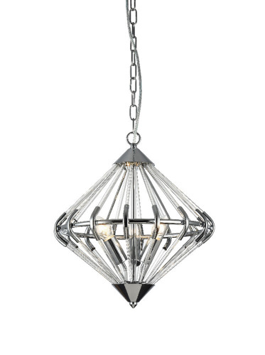 Impex Ceiling Light, GERDA 5LT Chrome, Product Code PG1702/05/CH, 5 x 60W (SES) Bulbs. Size Dia 46cm x H50cm, Weight 3kg. Bulbs Not Included. RRP &pound;298.00.