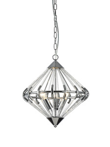 Impex Ceiling Light, GERDA 5LT Chrome, Product Code PG1702/05/CH, 5 x 60W (SES) Bulbs. Size Dia 46cm x H50cm, Weight 3kg. Bulbs Not Included. RRP &pound;298.00.