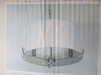 Impex Ceiling Light, White & Chrome Shade, Product Code IL8796. Bulb not Included. RRP &pound;150.00.