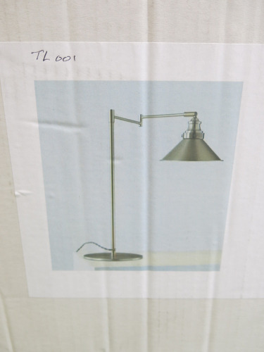 Impex Table Lamp,Nickle Finish with Adjustable Arm, Product Code PG304122/FL/N/JL. Bulb not Included. RRP &pound;95.00.