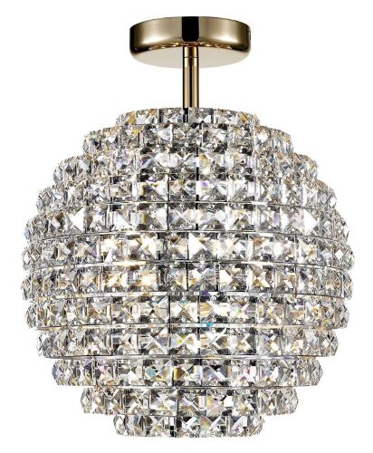 Impex Lighting Ceiling Light, NORD 4 LT SF Gold Clear Crystal, Product Code CFH608241/SF/G, 4 x 28W (G9) Bulbs. Size Dia 30cm x H37cm, Weight 4.5kg. Bulbs Not Included. RRP 435.00.