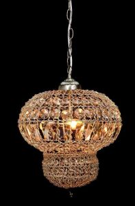 Impex Ceiling Light, Morocco Double Crystal Basket Large, Product Code CO812161/03/SN, 3 x 28W (G9) Bulbs. Size Dia 30cm x H48cm, Weight 10kg. Bulbs Not Included. RRP &pound;352.00.