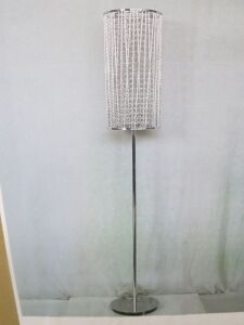 Impex Floor Lamp, Cylindrical Crystal Shade with Chrome Base. Product Code P8/FL2396. Bulb not Included. RRP &pound;190.00.