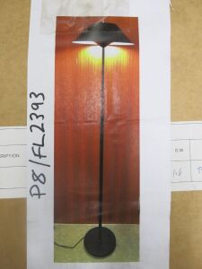 Impex Floor Lamp,Conical Shade, Black. Product Code P8/FL2393. Bulb not Included. RRP &pound;160.00.