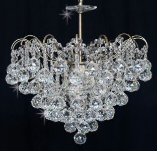 Impex Ceiling Light, EMMIE 5LT Crystal Antique Brass, Product Code CFH401091/05/AB, 5 X 28W (G9) Bulbs. Size Dia 46cm x H43CM, Weight 10kg. Bulbs Not Included. RRP &pound;659.00.