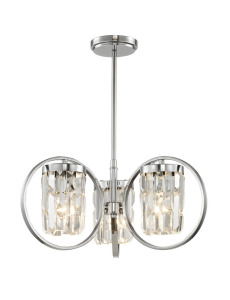 Impex Ceiling Light, TALIN 3LT Chrome, Product Code CF1703/03/CH, 3 x 40W (ES) Bulbs. Size Dia 54cm x H24cm, Weight 3.25kg. Bulb Not Included. RRP &pound;311.00.
