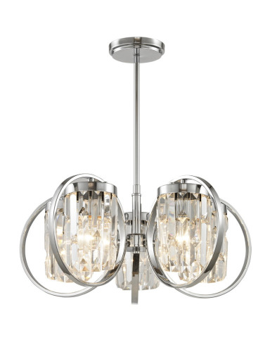 Impex Ceiling Light, TALIN 5LT Chrome, Product Code CF1703/05/CH, 5 x 40W (ES) Bulbs. Size Dia 56cm x H24cm, Weight 5.22kg. Bulb Not Included. RRP &pound;438.00.