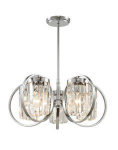 Impex Ceiling Light, TALIN 5LT Chrome, Product Code CF1703/05/CH, 5 x 40W (ES) Bulbs. Size Dia 56cm x H24cm, Weight 5.22kg. Bulb Not Included. RRP &pound;438.00.