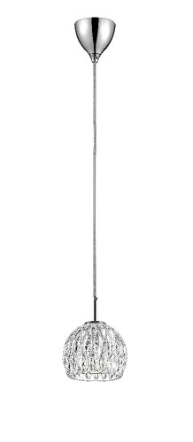 Impex Ceiling Light, Pendant Fitting, Clear 1LT Chrome, Product Code CFH1704/01/CH, 1 x 33W (G9) Bulb. Size Dia 12cm x H15cm, Weight 1.1kg. Bulb Not Included. RRP &pound;68.00.