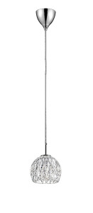 Impex Ceiling Light, Pendant Fitting, Clear 1LT Chrome, Product Code CFH1704/01/CH, 1 x 33W (G9) Bulb. Size Dia 12cm x H15cm, Weight 1.1kg. Bulb Not Included. RRP &pound;68.00.
