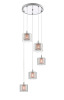 Impex Ceiling Light, Pendant Fitting Glass with Copper Mesh, Product Code PGH606101/05/CU/CH, 5 x 28W (G9) Bulbs. Size Dia 44cm x H134cm, Weight 4.2kg. RRP &pound;432.