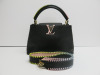 Louis Vuitton Taurillon Capucines PM Rainbow Black Handbag. Date Code AR0281.
