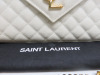 Saint Laurent Envelope Monogram Matelasse Cream Leather Shoulder Bag with Gold Hardware, with S/N Believed to be ARS187206.1218. Comes with Saint Laurent Dust Bag. - 9
