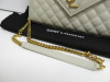 Saint Laurent Envelope Monogram Matelasse Cream Leather Shoulder Bag with Gold Hardware, with S/N Believed to be ARS187206.1218. Comes with Saint Laurent Dust Bag. - 10