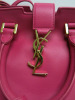 Saint Laurent Monogram Cabas Bag in Pink Leather with Gold Hardware, S/N GRP394461.0715. Comes with Saint Laurent Dust Bag. - 3