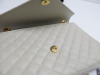 Saint Laurent Envelope Monogram Matelasse Cream Leather Shoulder Bag with Gold Hardware, with S/N Believed to be ARS187206.1218. Comes with Saint Laurent Dust Bag. - 2