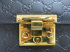 Gucci Padlock Black Embossed Leather Padlock Bag with Gold Hardware, S/N A022356322. Comes with Gucci Dust Bag. - 3
