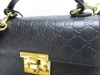 Gucci Padlock Black Embossed Leather Padlock Bag with Gold Hardware, S/N A022356322. Comes with Gucci Dust Bag. - 4