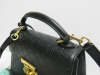 Gucci Padlock Black Embossed Leather Padlock Bag with Gold Hardware, S/N A022356322. Comes with Gucci Dust Bag. - 6