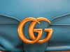 Gucci GG Marmont Shoulder Bag in Turquoise Blue Calfskin with Gold Hardware, S/N F018794158. Comes with Gucci Dust Bag. - 3