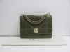 Christian Dior Diorama Bag in Green Crackled Calfskin Leather, S/N 09-BO-1116. Comes with Dior Dust Bag & Certification Card (Purchased Bicester 2018).