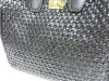 Salvatore Ferragamo Handbag in Black Leather & Raffia, S/N EE-21 1006, Limited Edition 21 of 25. Comes with Salvatore Ferragamo Dust Bag. - 5