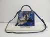 Salvatore Ferragamo Gancini Continental Bag in Blue Floral Print, S/N FZ-21 111B. Comes with Salvatore Ferragamo Dust Bag.
