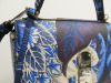 Salvatore Ferragamo Gancini Continental Bag in Blue Floral Print, S/N FZ-21 111B. Comes with Salvatore Ferragamo Dust Bag. - 4