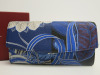 Salvatore Ferragamo Gancini Continental Wallet in Blue Floral Print, S/N JL-22 D985. Comes in Original Salvatore Ferragamo Box. - 2