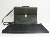 Montblanc Leather Briefcase with Silver Hardware & Khaki Leather. Comes with Mont Blanc Dust Bag. NOTE: code to lock is 17.