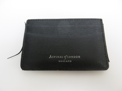 Aspinal of London Black Leather Card Holder.