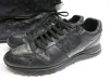 Louis Vuitton Runaway Black Leather Trainers, Size 8 1/2. Comes with Black Leather Louis Vuitton Shoe Bag. NOTE: damage to back as viewed. - 2
