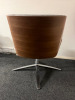 Boss Design Kruze Low Back KRU12 Swivel Armchair in Grey Fabric, with Wooden Back & Chrome Legs. - 3