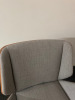 Boss Design Kruze Low Back KRU12 Swivel Armchair in Grey Fabric, with Wooden Back & Chrome Legs. - 5