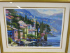 Framed, Glazed & Mounted Limited Edition Artwork, 65/115, Serigraph on Canvas Titled "Impressions of Lake Como", Signed by Artist Behrens. Size H86 x W110cm. - 2
