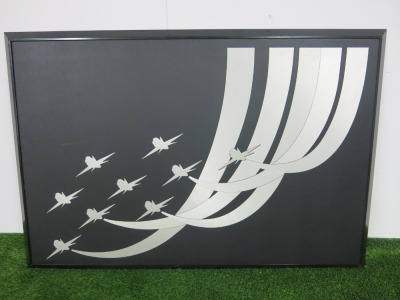 "Air Display" Handmade Bam-Art Alpi Framed Multi Media. Size 103 x 69cm.