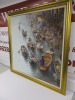 Oriental Scene Artwork with Floating Market in Gold Frame, Size 90 x 116cm. - 2