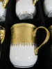 The East India Company Royal Bone China Tong Noon 18ct Gold Hand Painted Set of 6 Mugs in Red Presenation Box. - 2