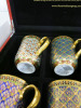 The East India Company Royal Bone China Banjarong 18ct Gold Hand Painted Set of 6 Assorted Mugs in Red Presentation Box. - 3