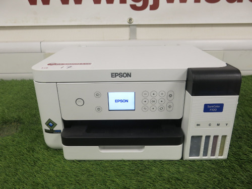 Epson SureColor F100 A4 Dye Sublimation Printer, Model B711A, S/N X9FN003407, YOM 12/2022.