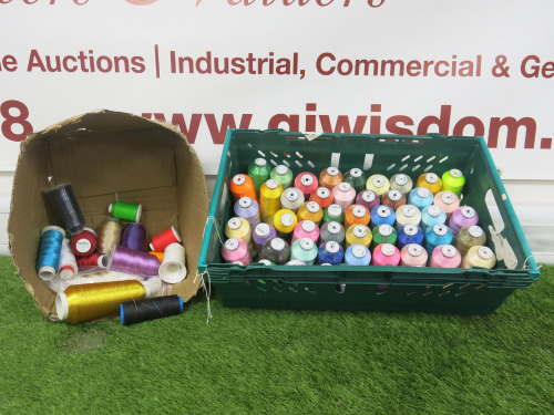 46 x New/Sealed Reels of Embroidery Thread & 13 x Part Used in Assorted Colours.