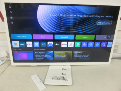 LG 32" My View Smart Monitor, Model 32SR50F-W. Comes with Remote & Power Supply. NOTE: requires stand.