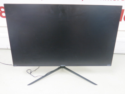 Hannspree 27" LCD Monitor, Model HC270HPB.Requires Power Supply. NOTE: scratches to screen.