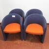 4 x Orange & Blue Fabric Office Reception Chairs - 2