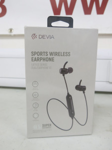 Boxed/New Devia Sports Wireless Earphones.